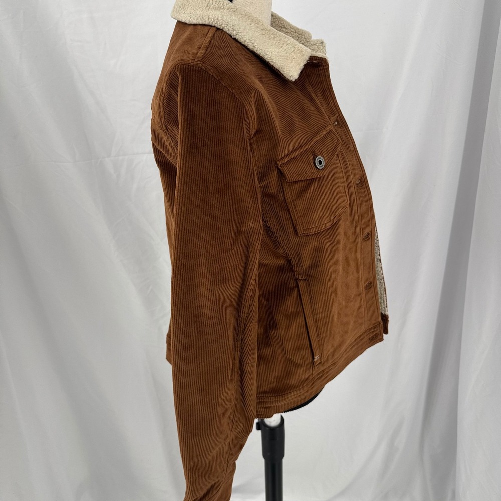 Kuhl Joyrydr Corduroy Sherpa Lined Jacket Brown Womens Medium Quilted Lined Coat - Picture 8 of 11